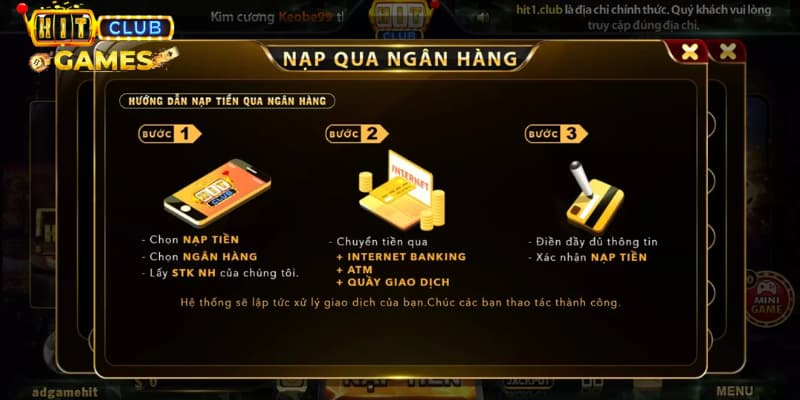 Hướng dẫn chi tiết từng bước nạp tiền Hitclub